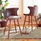 Baxton Studio Sagira Modern Grey Velvet Fabric and Walnut Brown Finished Wood 2-PC Counter Stool Set 186-11681-Zoro - alternate 5